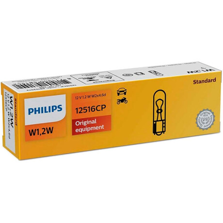 LAMPARA COMBO PACK 10 LAMPARA 12V 1.2W W2X4 6D PHILIPS LAMPARA COMBO PACK 10 LAMPARA 12V 1.2W W2X4 6D PHILIPS