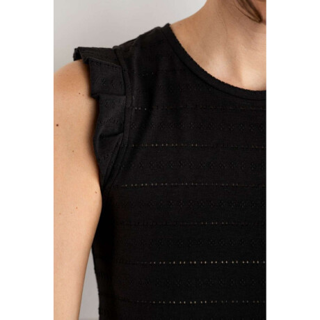 Remera Texturada Manga Tablitas Negro