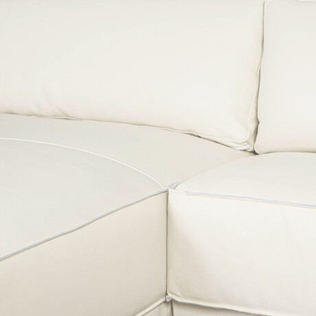 SILLÓN C/CHAISE 3 CUERPOS CUERO-100-NATURAL BLANCO ROMEO TP2 GRANO IZQUIERDO