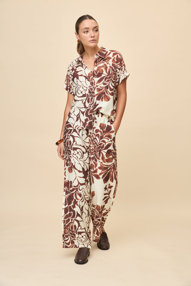 CAMISA ELVINA PRINTED Marron