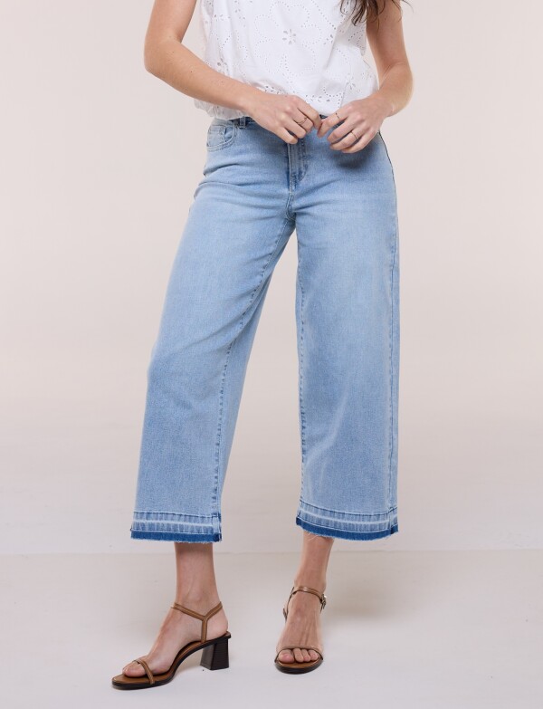 Jean Crop Con Ruedo Bicolor JEAN CLARO