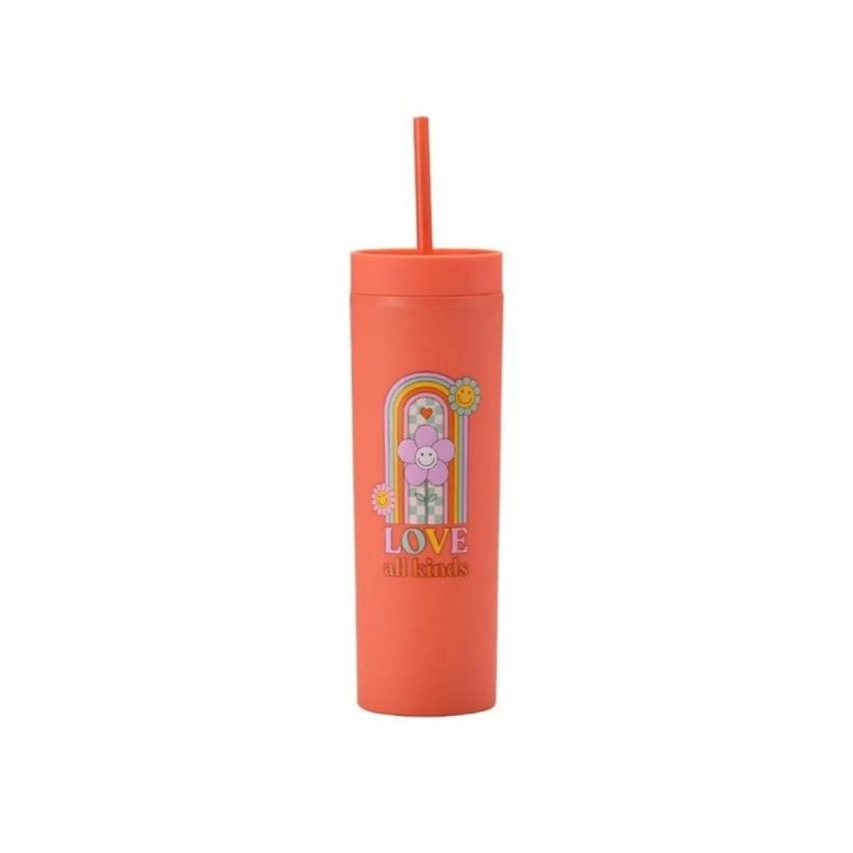 Vaso Con Sorbito - Naranja 