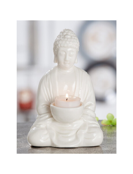 CANDELABRO BUDA DE PORCELANA 10x12x18CM CREMA CANDELABRO BUDA DE PORCELANA 10x12x18CM CREMA