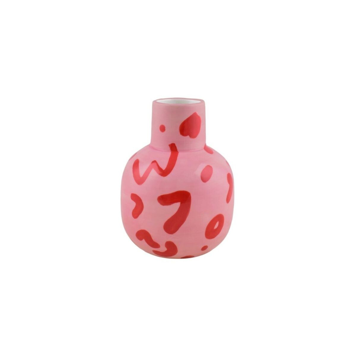 Florero De Cerámica Rosa Leopardo Altura 16cm Que Rico 