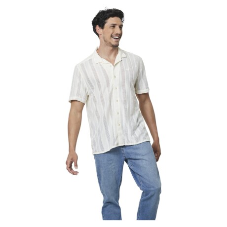 Camisa de Manga Corta para Hombre UFO Bahamas Blanco Blanco