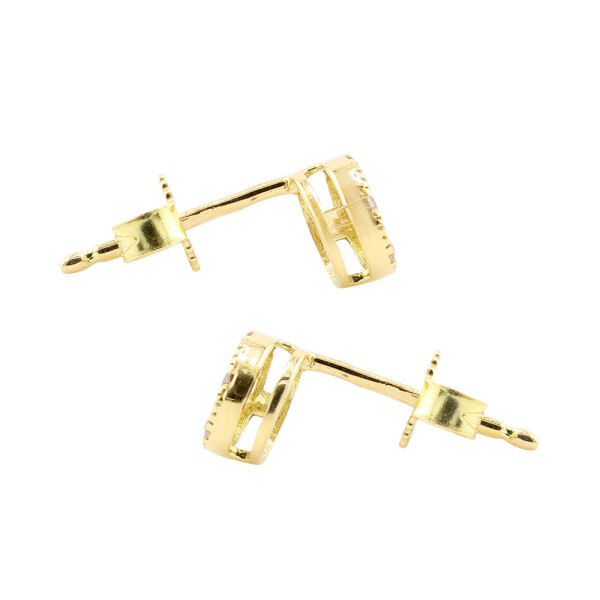 Caravanas Tila de oro amarillo 18k con circonias Caravanas Tila de oro amarillo 18k con circonias
