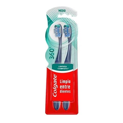 Colgate 360 Medio Cepillo Dental Pack x2 Colgate 360 Medio Cepillo Dental Pack x2