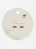 Pendientes Ojos Con Circonitas - Plata De Ley 925 rosa
