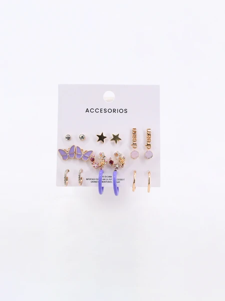 CARAVANAS SET X 9 PARES DORADO