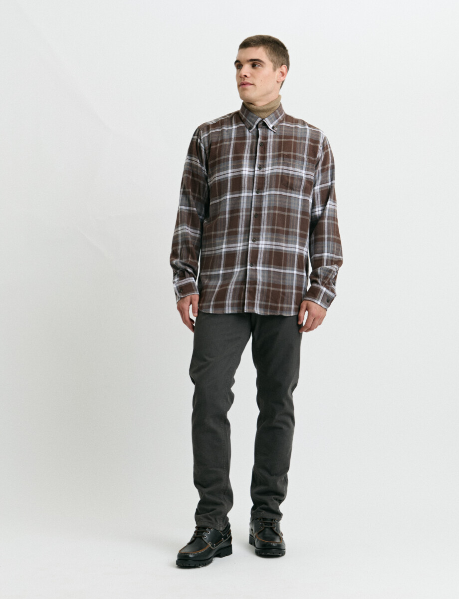 012442 CAMISA HARRINGTON LABEL Tostado