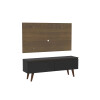 Rack TV mueble Lumax + panel rústico con estantes 55” Negro/Marron
