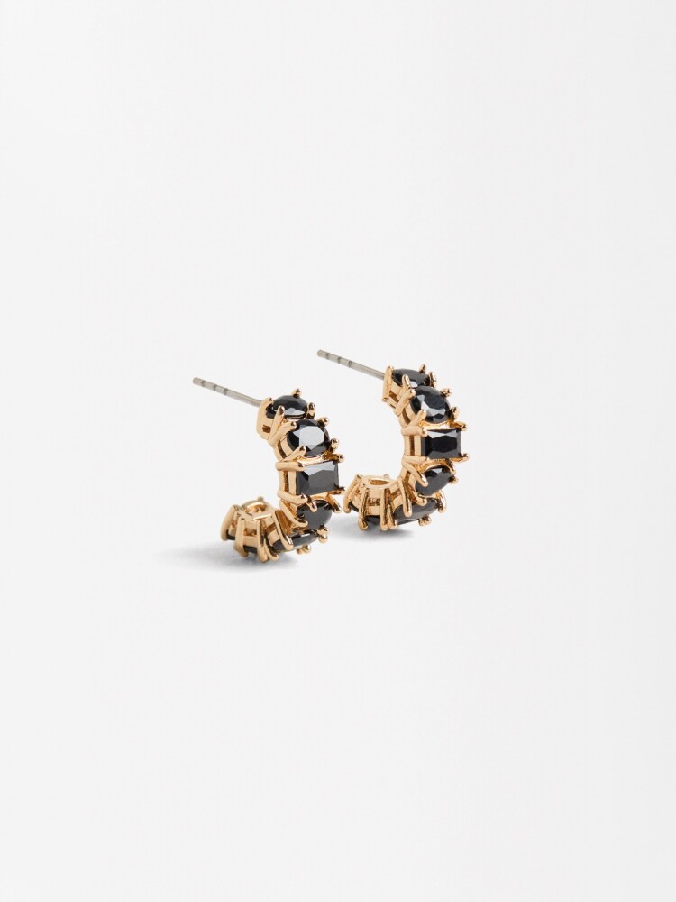 Pendientes Con Circonitas negro