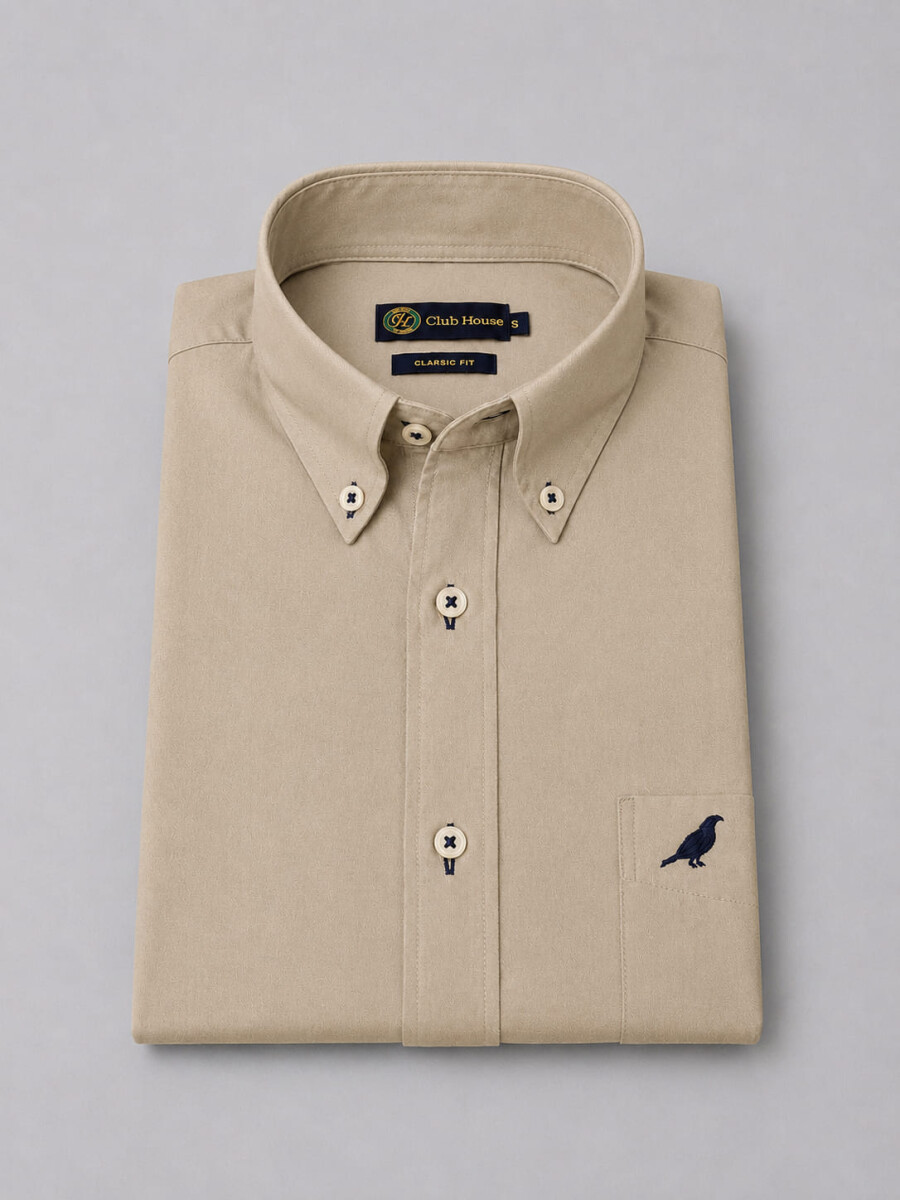 Camisa Cotton Twill Slim Fit - Beige 