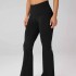 Leggings Flare Cloud Jersey Foldover Mujer Black