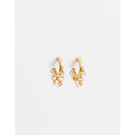 Argollas Con Cubic Zirconia Dorado