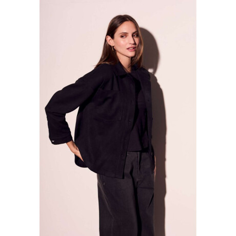 Sobrecamisa Gamuza Cuero Vegano Negro