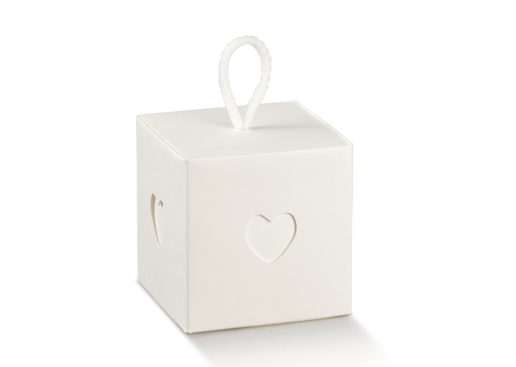 Caja corazon 10x10x10 cm. - BLANCO 