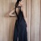Vestido Laguna Denim Negro Picado