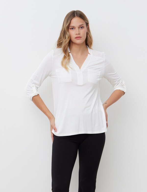 Blusa Bolsillos CRUDO