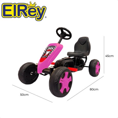 Auto Go Karting Pedal Infantil Cuatriciclo Carrera Rosa