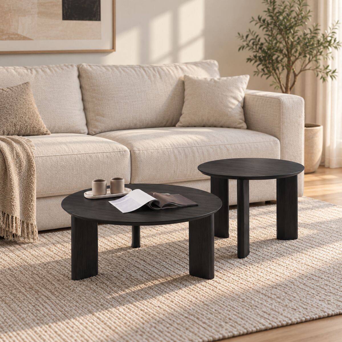 Conjunto de Mesas de Centro Sublime - Negro 
