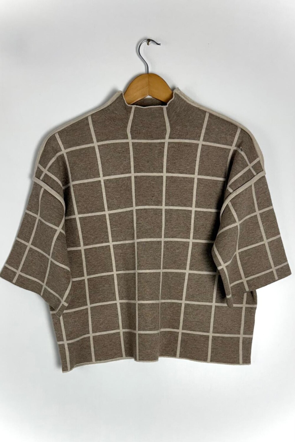 SWEARTER VISCOSA DUST BEIGE/NEGRO