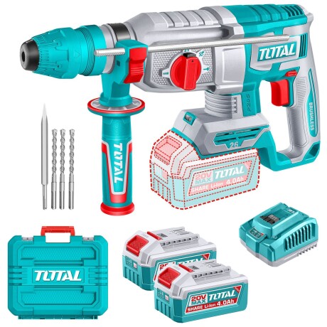 Rotomartillo SDS Plus Inalámbrico 20v Doble Batería 4.0Ah - Sin Carbones Rotomartillo SDS Plus Inalámbrico 20v Doble Batería 4.0Ah - Sin Carbones