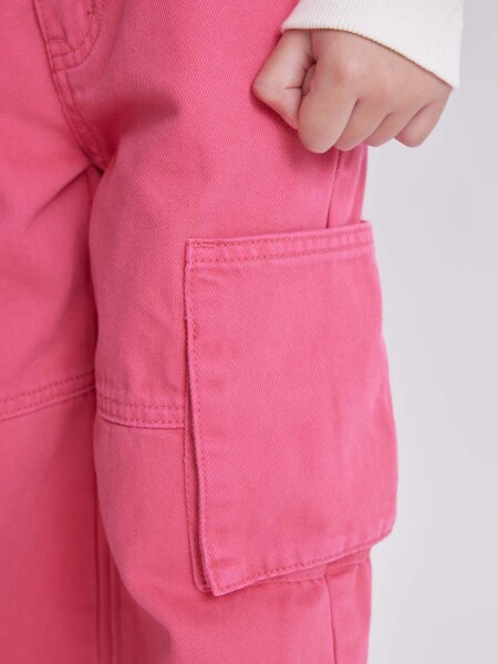 Pantalón de jean cargo Fucsia