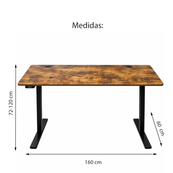 Escritorio Eléctrico 60 X 160 Altura Regulable ESCRITORIO ELECTRICO 60X160 MARRON Q10