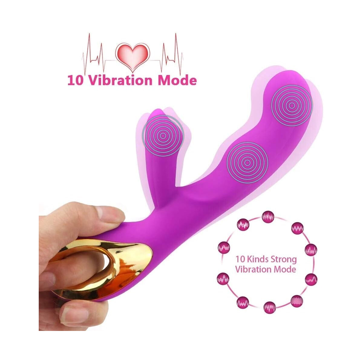 Vibrador Doble Estímulo Magic Massager Recargable USB - Violeta 