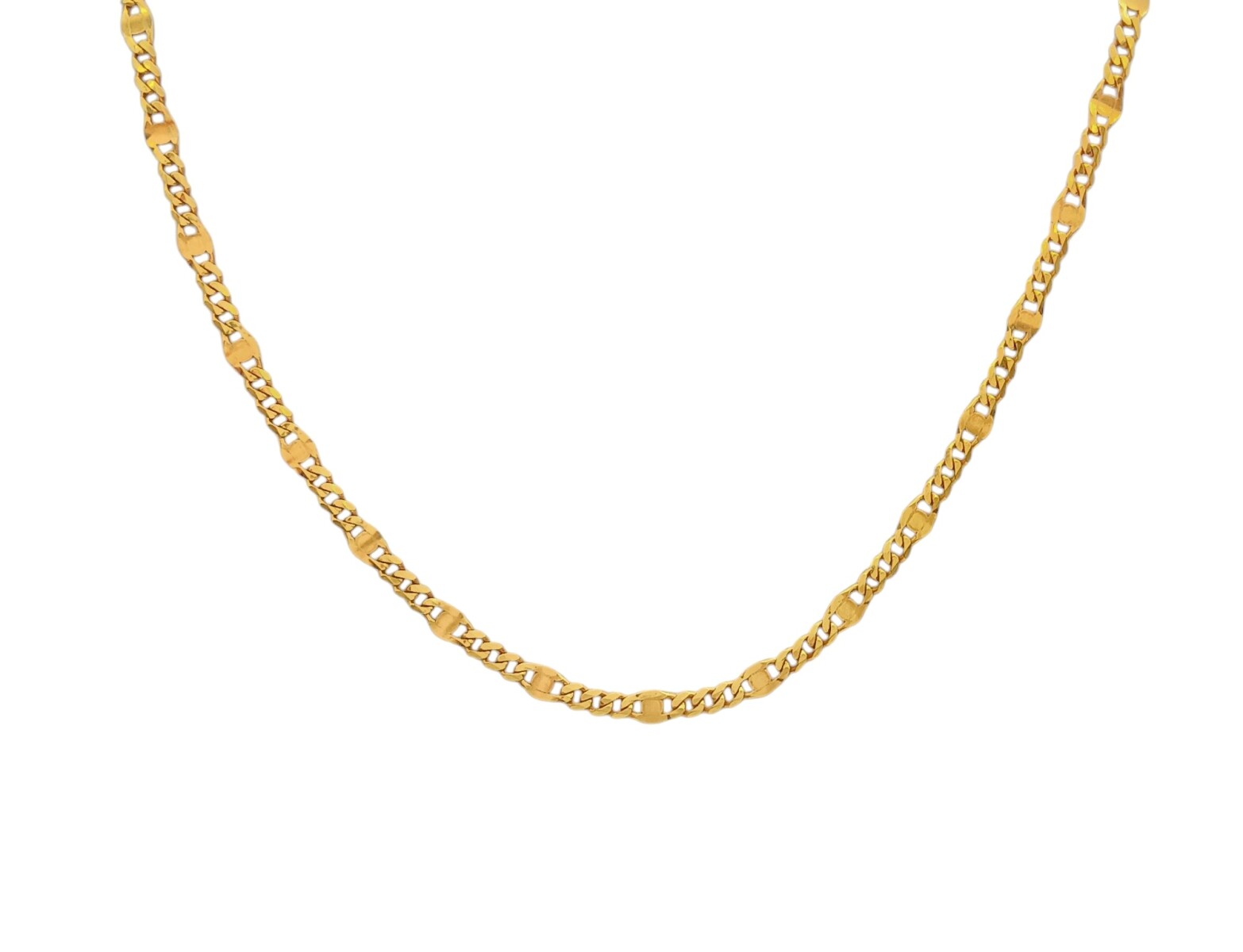 Cadena oro Martillada-Oro bajo -Sin Piedra-CD8038 - sinpiedra 