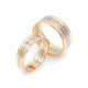 Par de alianzas oro 18k tres tonos 7 y 5 mm Par de alianzas oro 18k tres tonos 7 y 5 mm