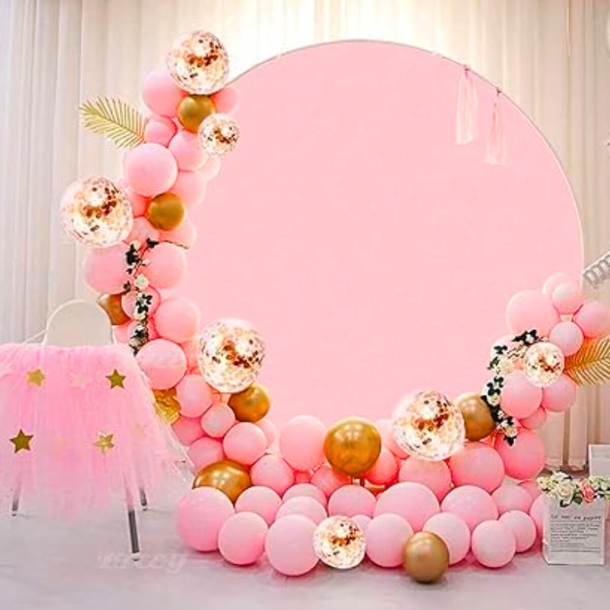 Medio Arco de globos Pastel - Rosado 