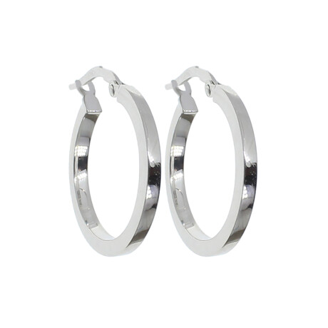 Caravanas, aros de oro blanco 18k (0974W) Caravanas, aros de oro blanco 18k (0974W)