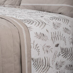 Cubrecama Bea 200 Hilos Hojas Beige Twin