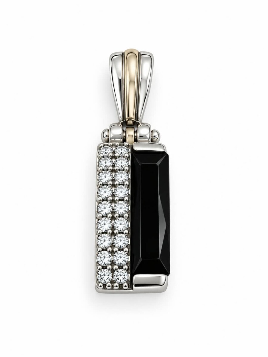 Colgante rectangular con zirconias 