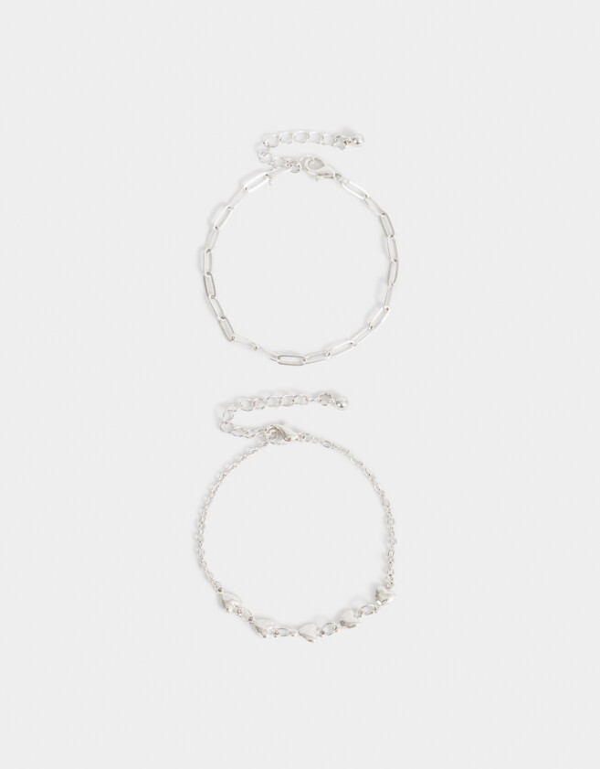 Pulseras Flexibles Sets Bañada en Plata Set De Pulseras Flexibles Bañadas En Plata - Plateado