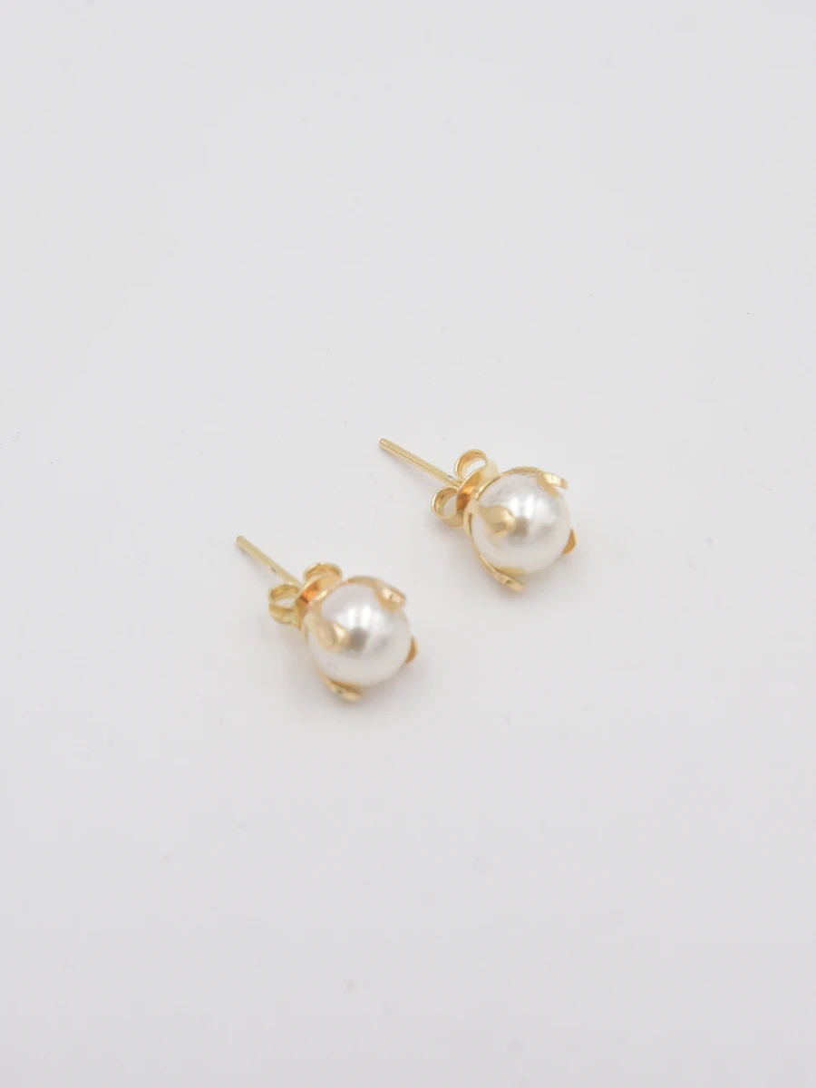 PERLAS ENGARZADAS 8mm - ENCHAPADO ORO - DORADO 