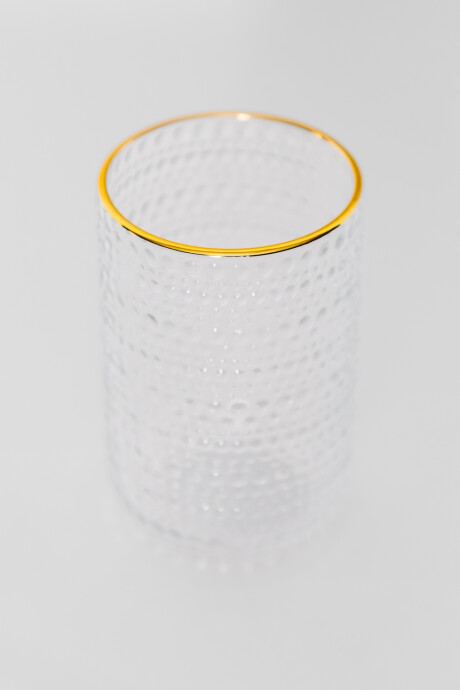 Vaso Alto Dots Borde Dorado Estampado 4