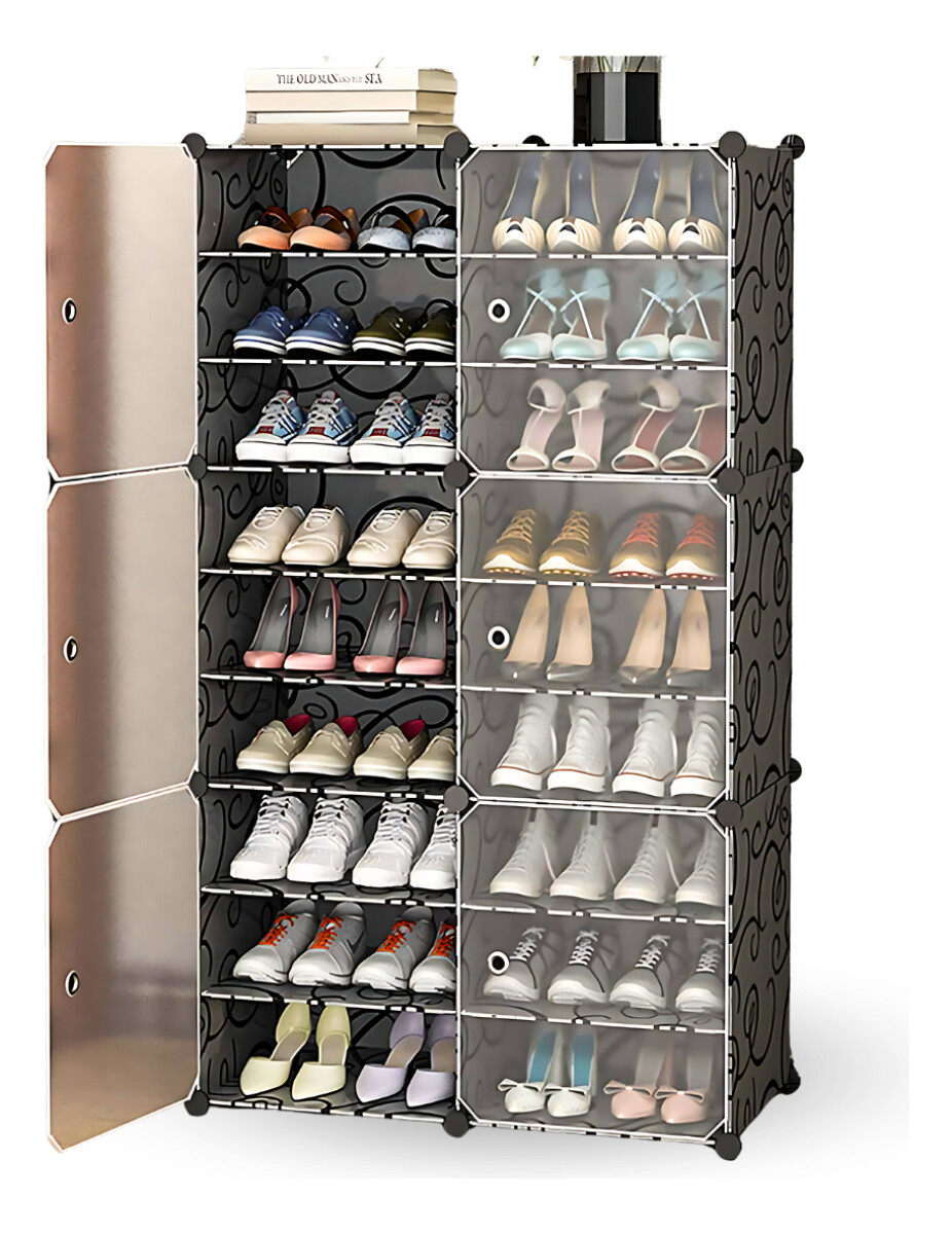 Zapatera 6 Puertas Organizador Multiuso Armable Moderno - Marrón 