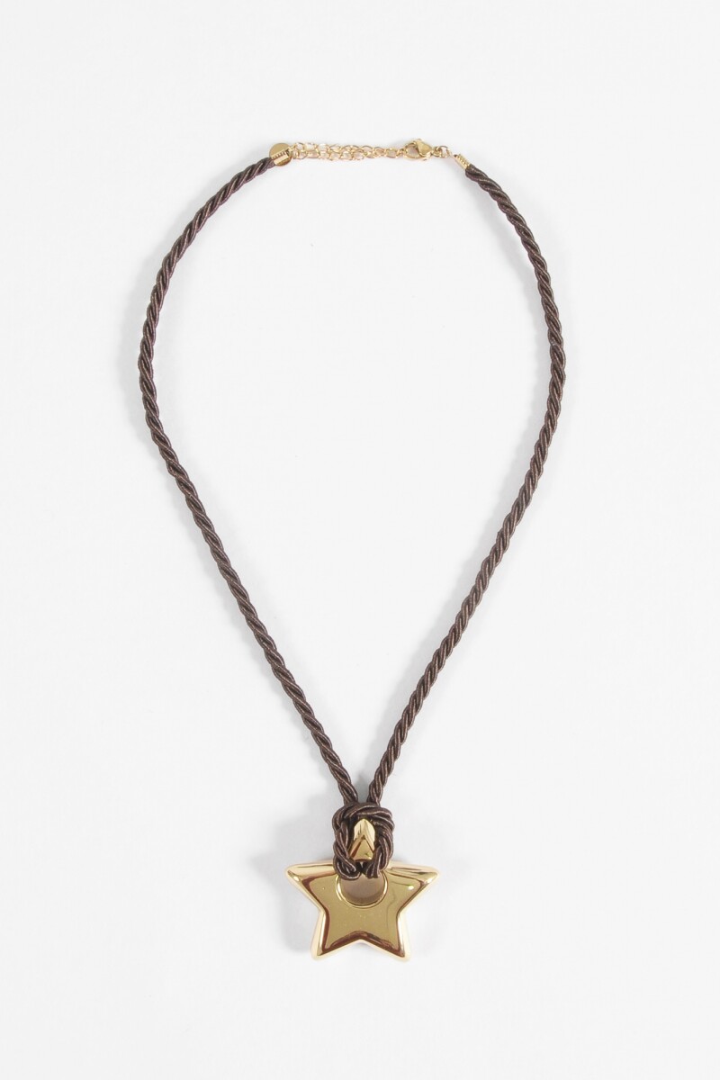 Collar cordón dije estrella acero dorado