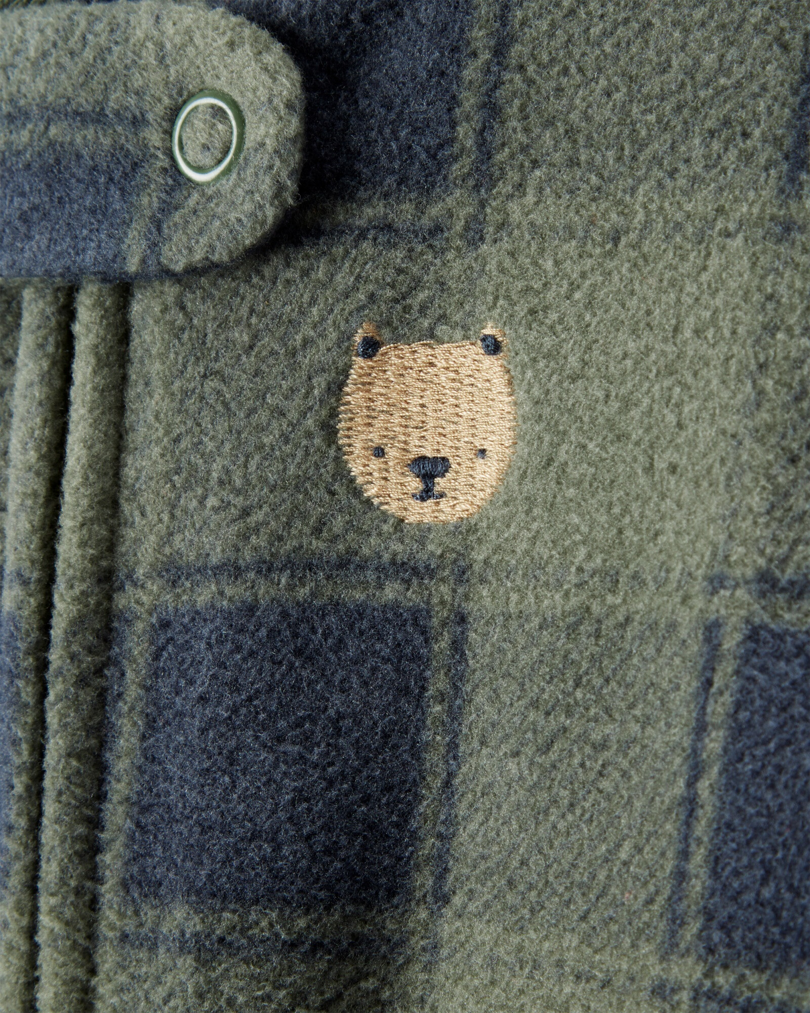 Pijama una pieza de micropolar, con pie, diseño oso Sin color