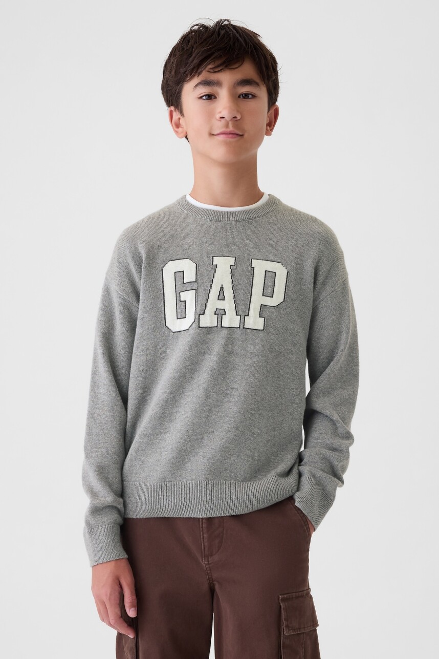 Buzo Deportivo Logo Gap Niño B25 Grey Heather