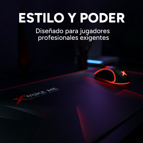 Mouse Pad Gamer Antideslisante Grande XL 75 X 28 Xtrike Me Color Negro Rojo