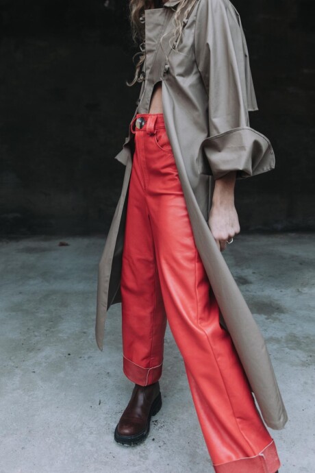 Leather Jeans Crawford Coral