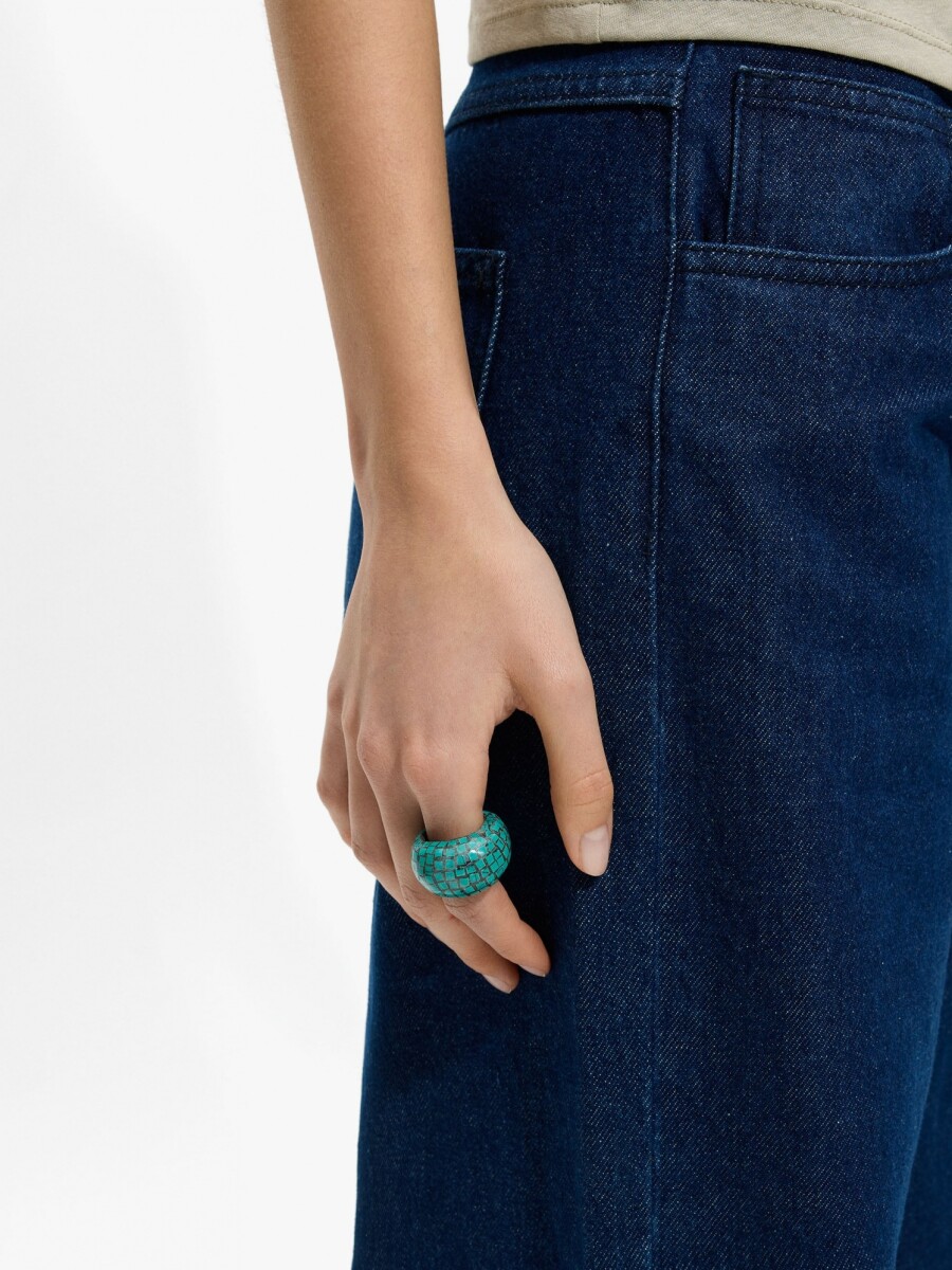Anillo Maxi Redondeado azul