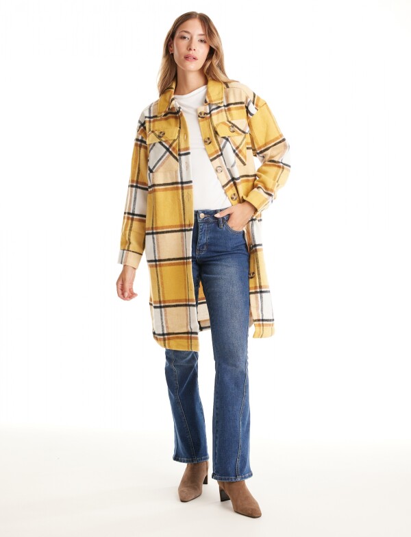 Sobrecamisa Larga Cuadros MOSTAZA/MULTI