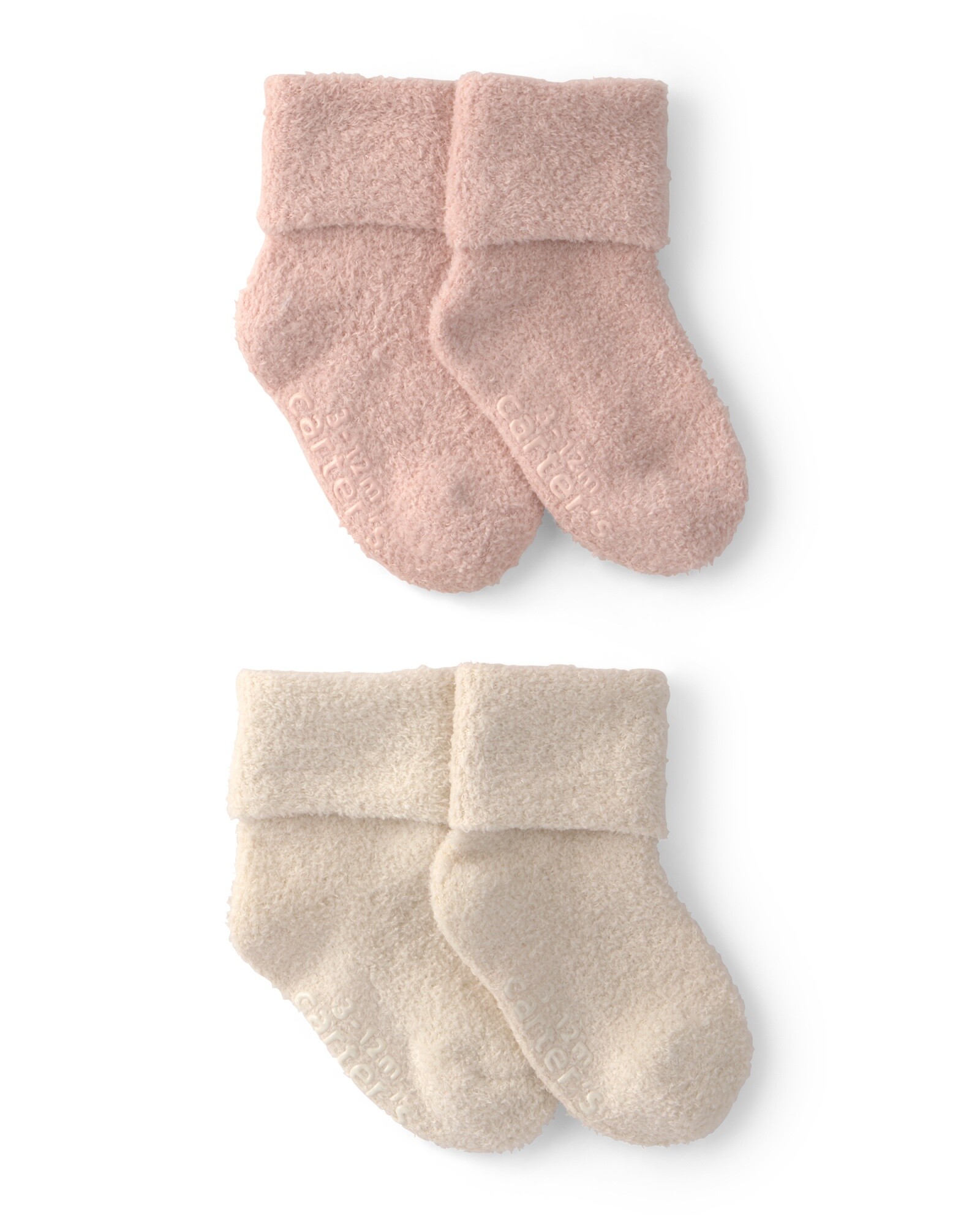 Pack cuatro pares de medias de chenilla, rosado y crema Sin color