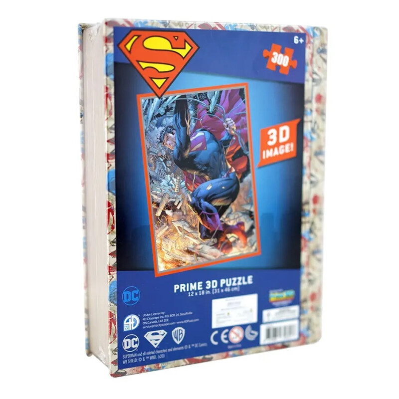 Puzzle lenticular de 300 piezas de Superman en lata Puzzle lenticular de 300 piezas de Superman en lata