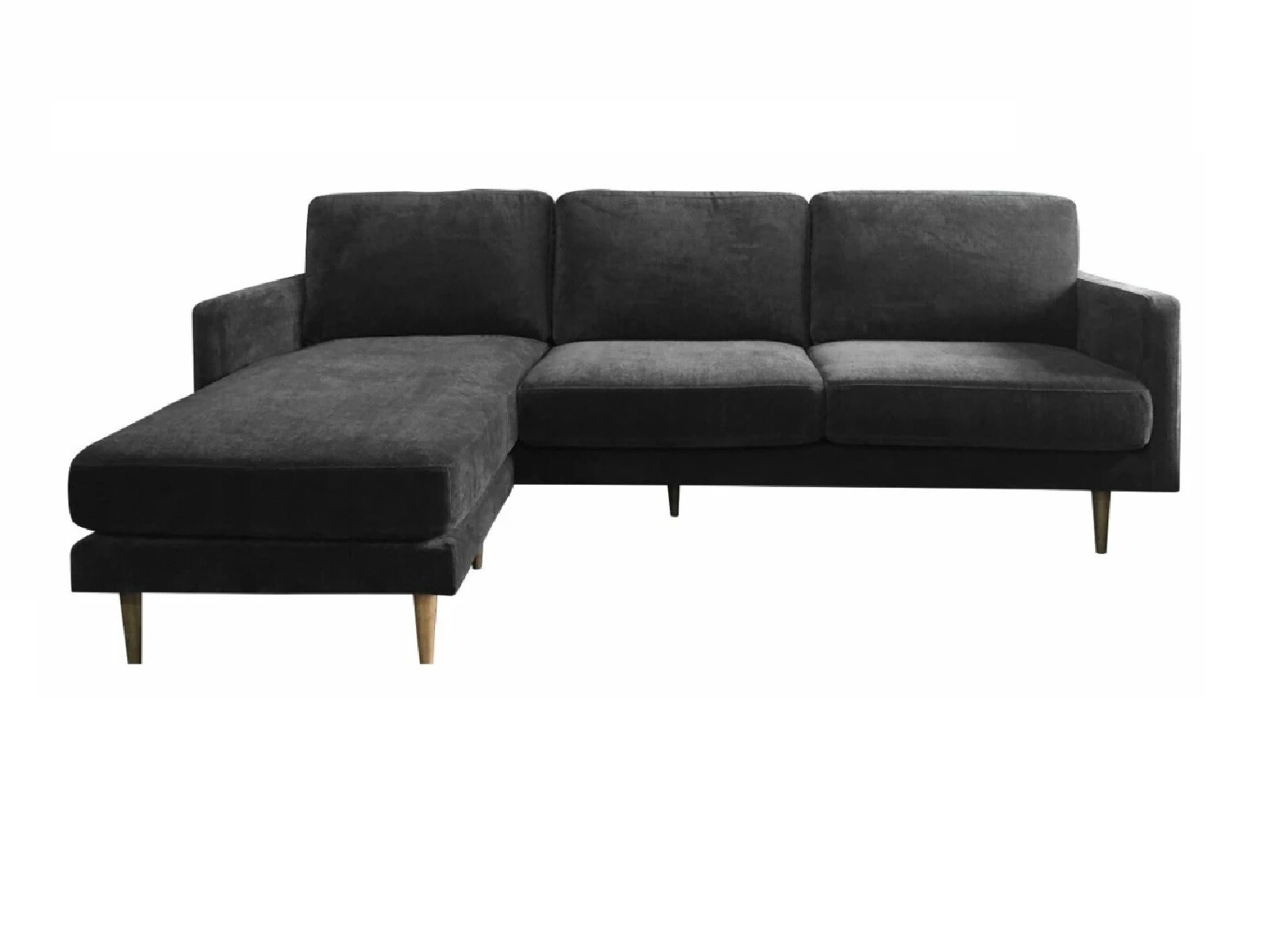 Sofa con Chaise PRADA - Dark Grey Tela Rústica 